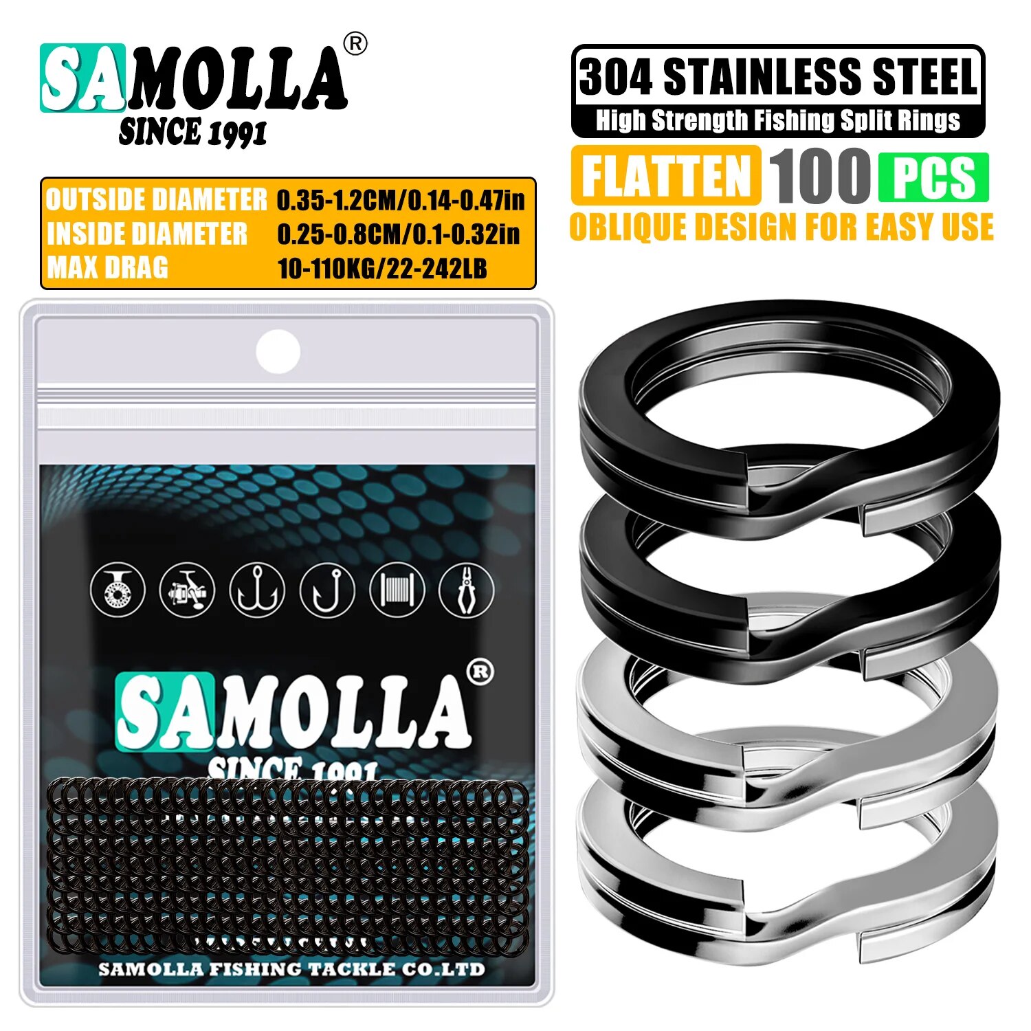 100pcs Fishing Split Rings Sta - Fishing Equipment Cheap review and price
